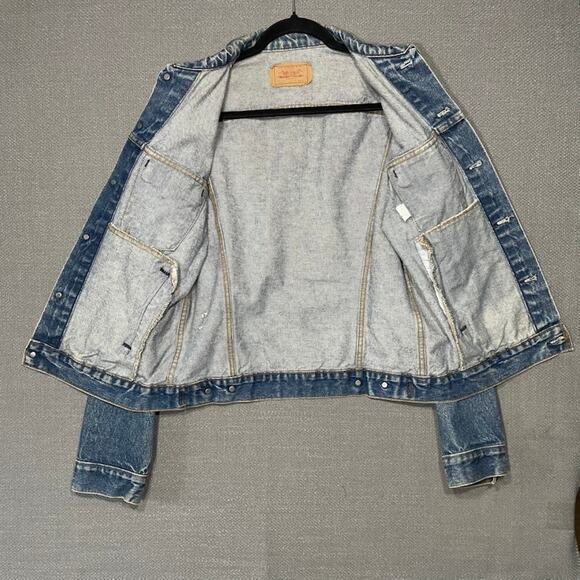 Vintage Levis Denim Trucker Jean Jacket 71506-0216 Made In USA Size 42L 80s (42) - Picture 3 of 15